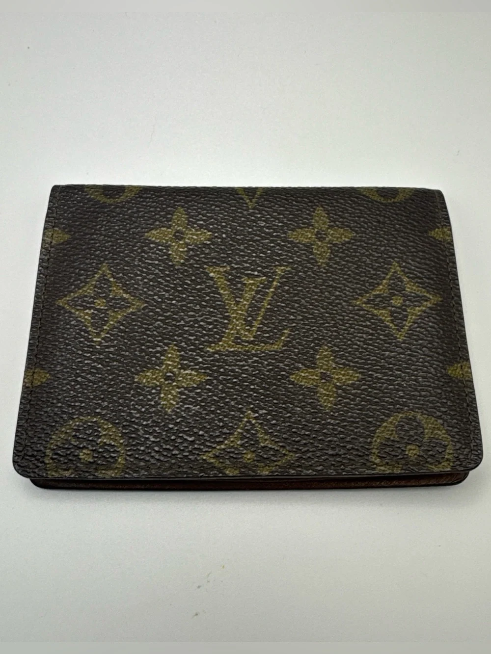 Louis Vuitton Monogram Porte 2 Cartes Vertical Pass Card Case Brown LV Monogram